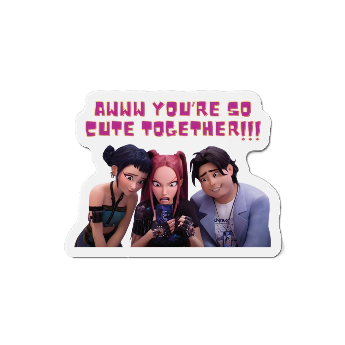 Kpop Demon Hunters Huntrix Mira Saja Boys Abby and Romance Miroabby So Cute Together Magnet