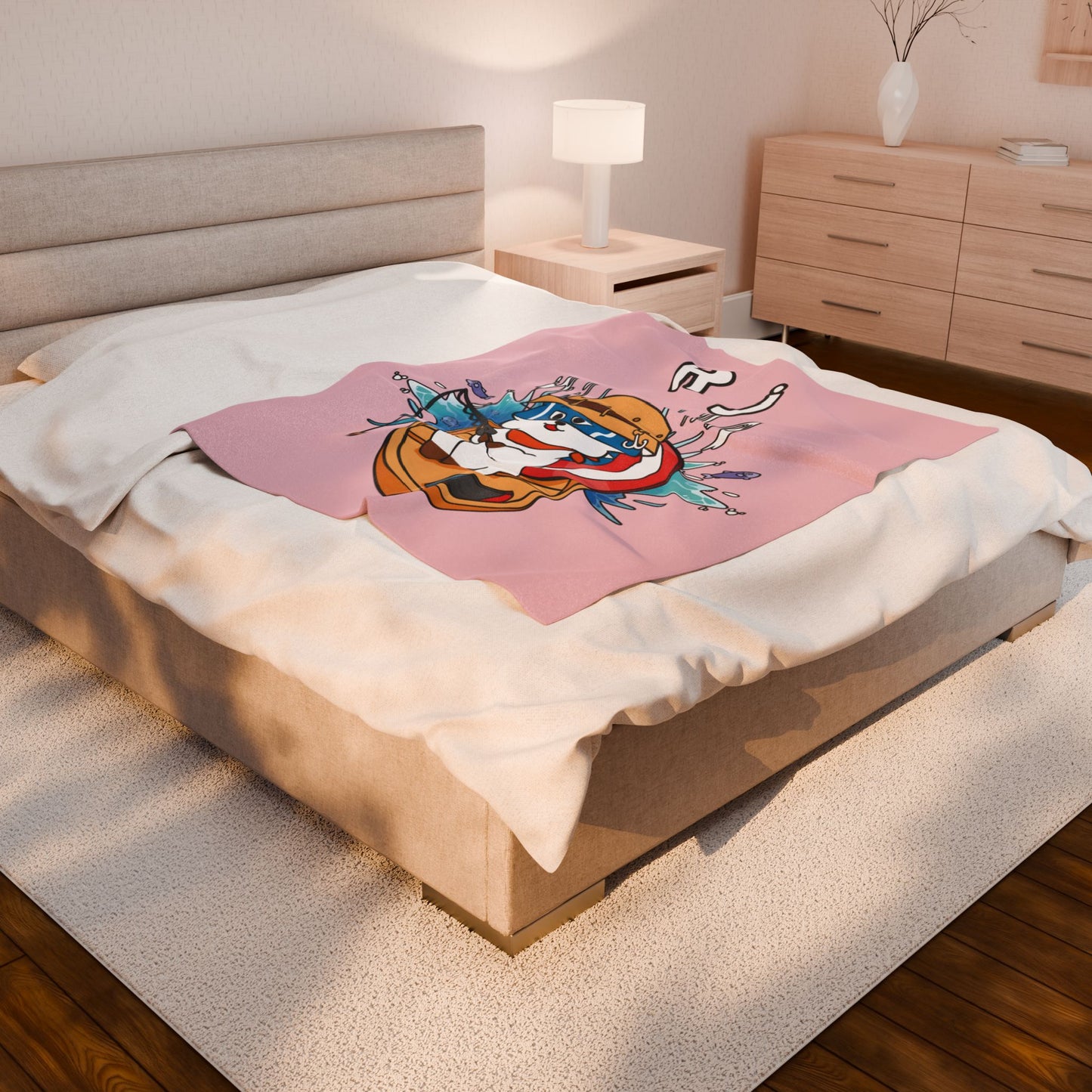 Pink RJ Blanket - BT21 Single Design