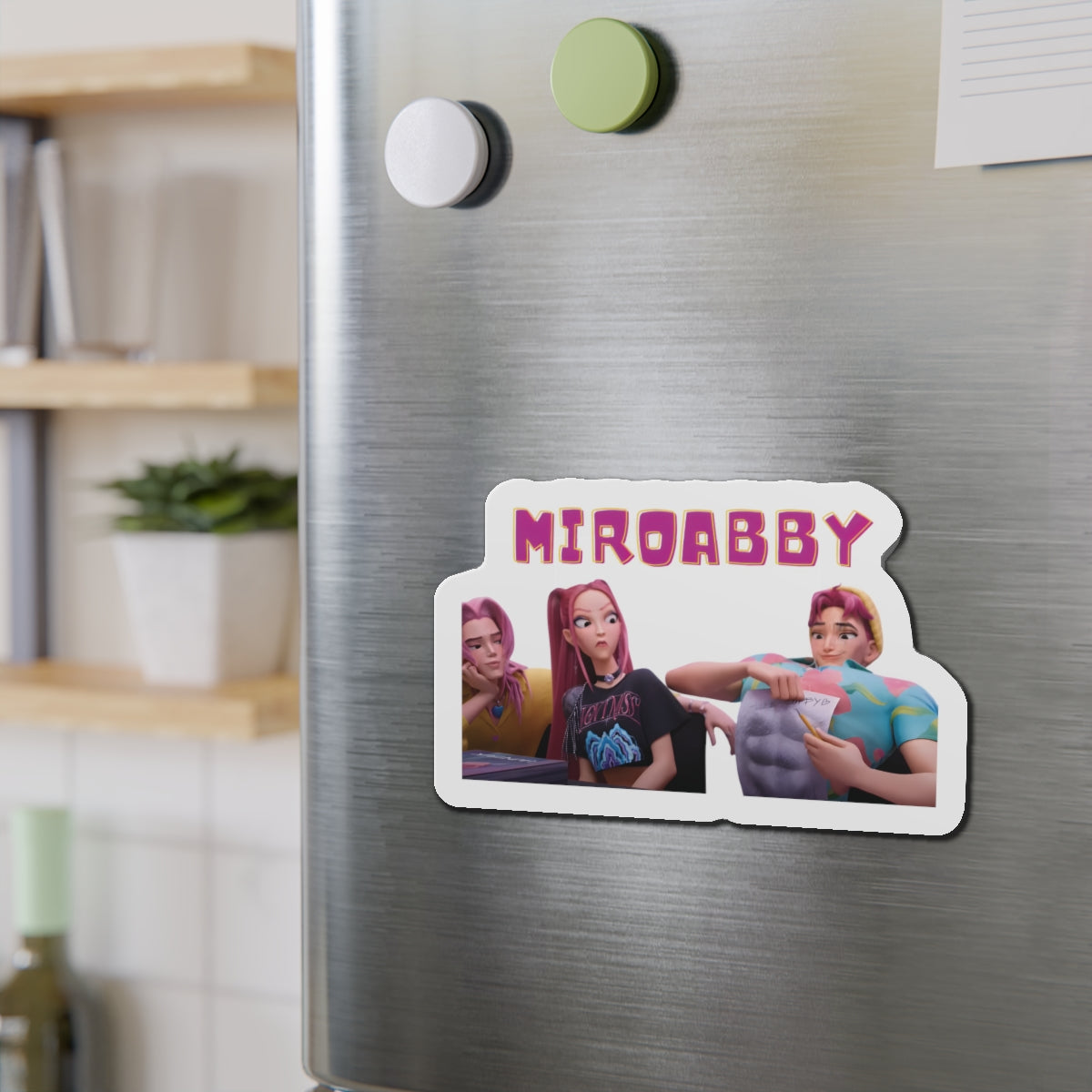 Kpop Demon Hunters Huntrix Mira Saja Boys Abby and Romance Miroabby Drawing Abs Magnet