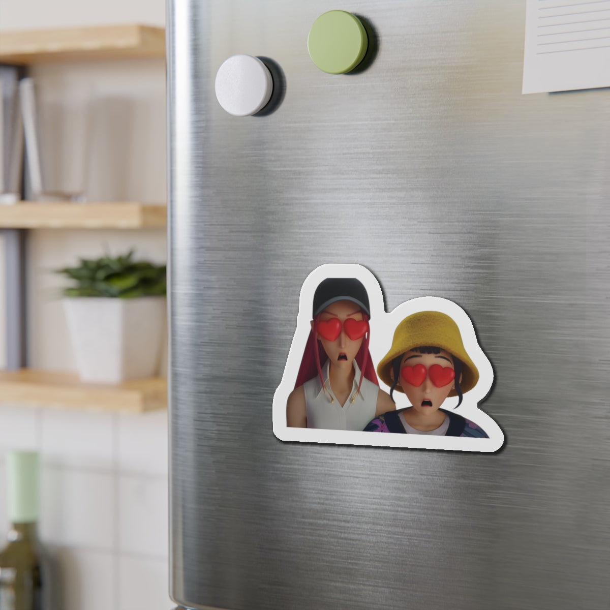 Kpop Demon Hunters Huntrix Mira And Zoey Hearts For Eyes Magnet