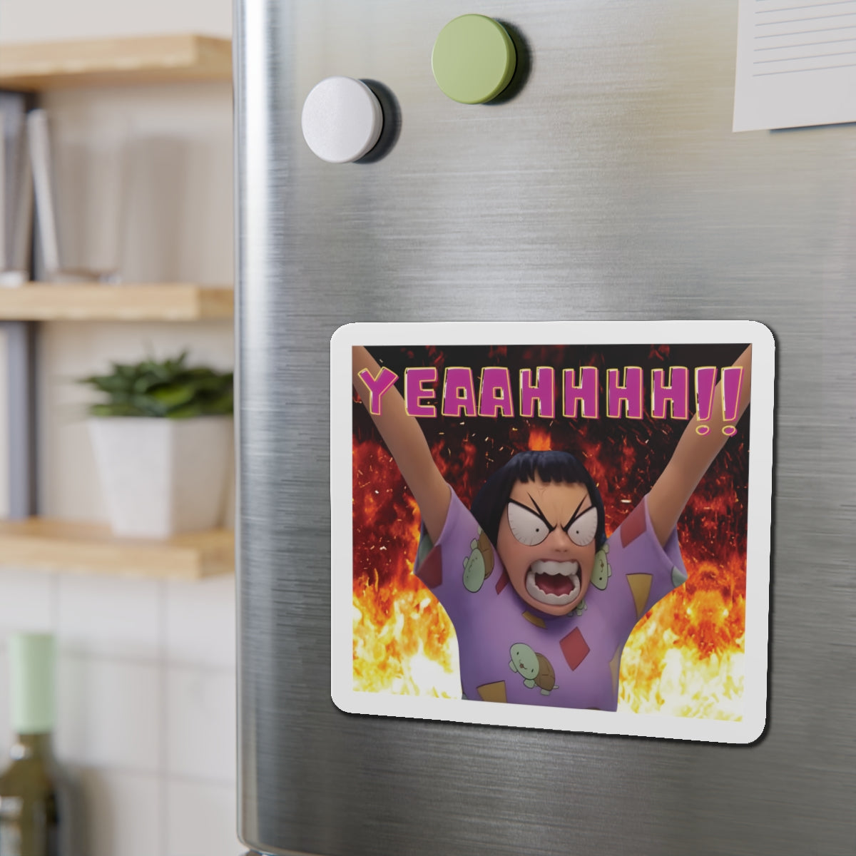 Kpop Demon Hunters Huntrix Zoey YEAHHH Funny Face Magnet