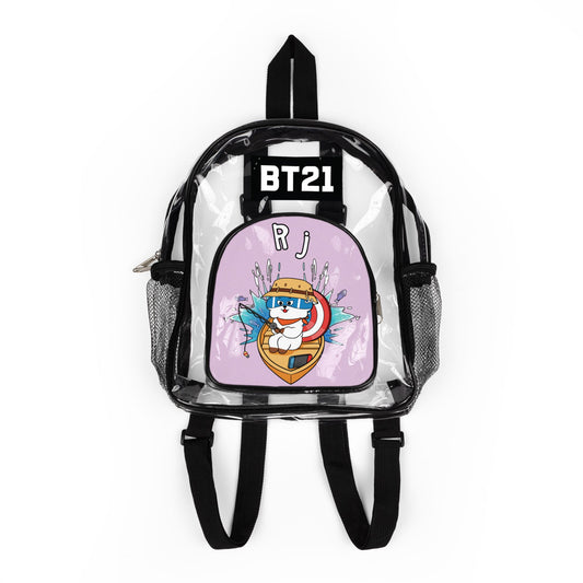 BT21 RJ Clear Panel Backpack (Purple Colored Front) — Not Stadium Approved