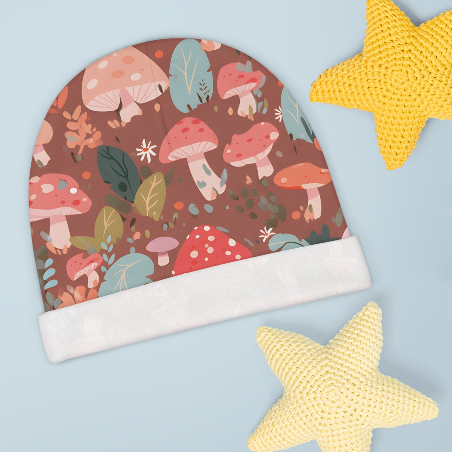 Newborn Baby Beanie Hat Mushroom Design