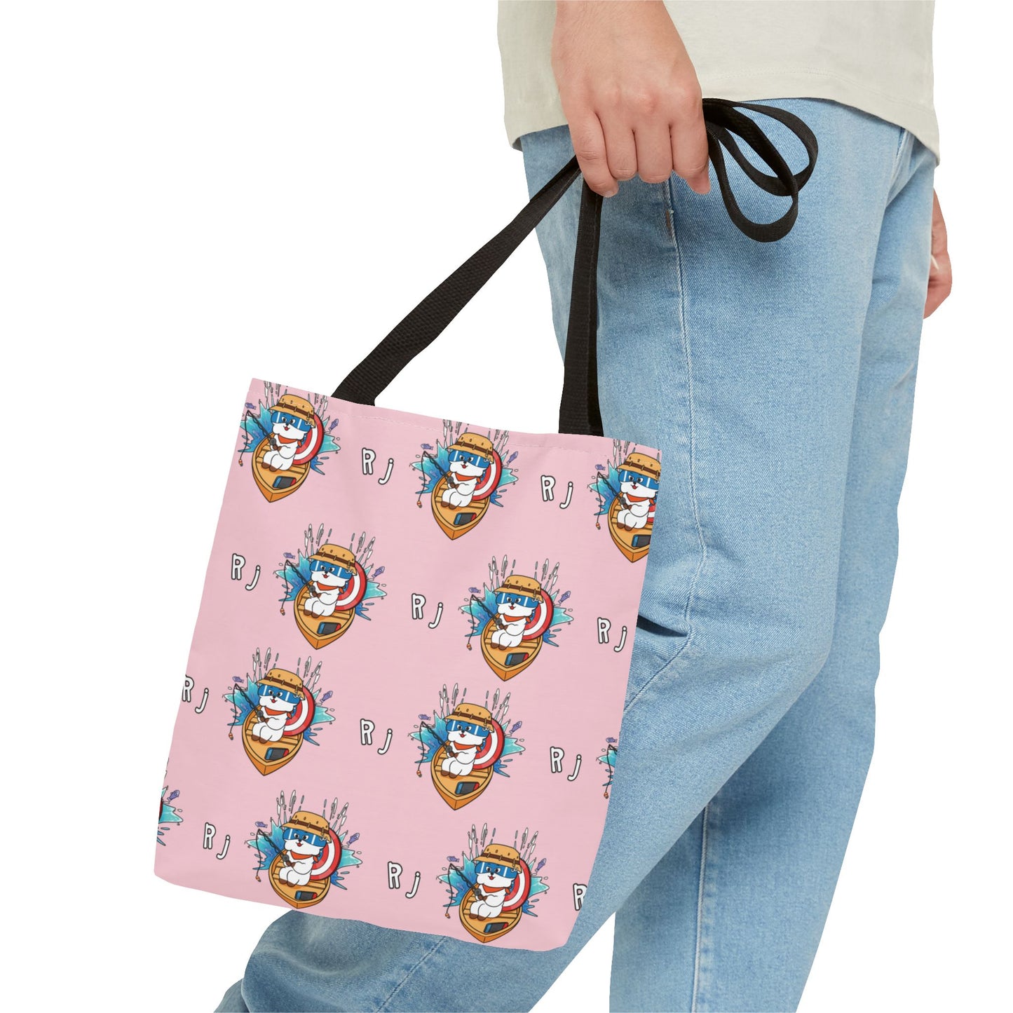 BT21 RJ Pink Tote Bag Pattern Design