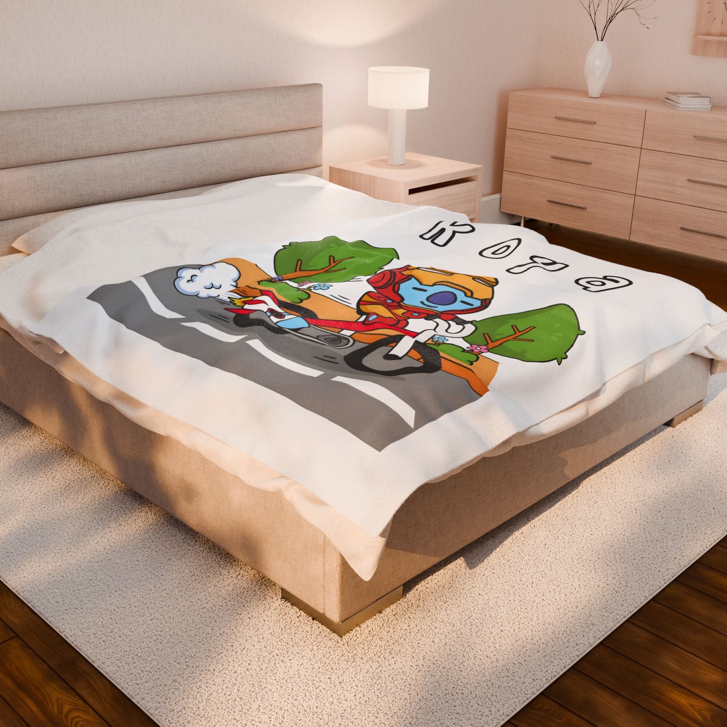 White Koya Blanket - BT21 Single Design