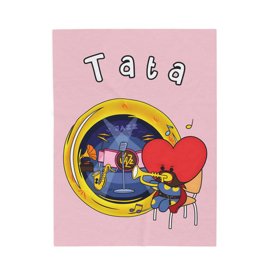 Pink Tata Blanket - BT21 Single Design
