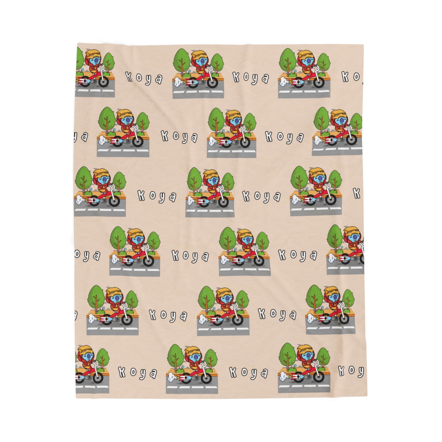 Beige Koya Blanket - BT21 Pattern Design