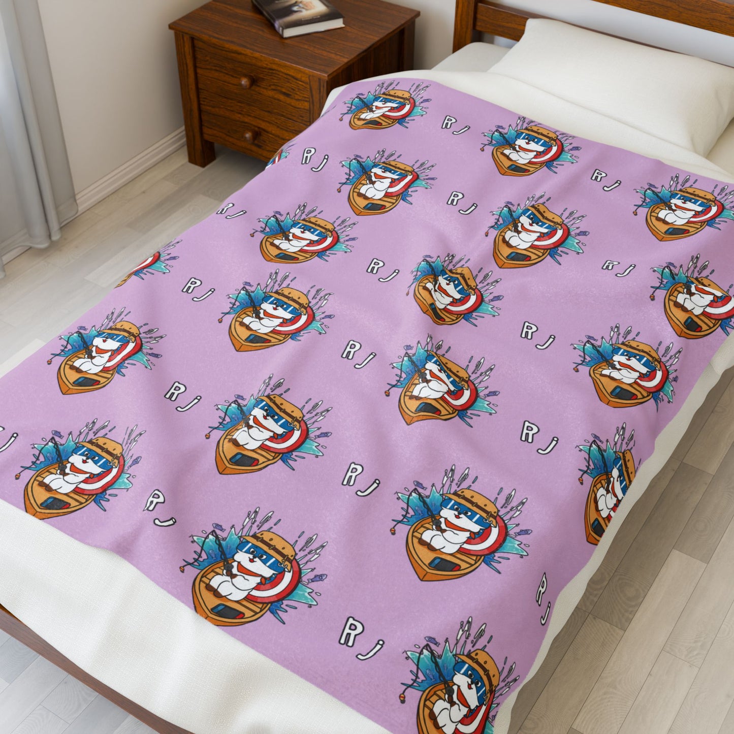 Purple RJ Blanket - BT21 Pattern Design