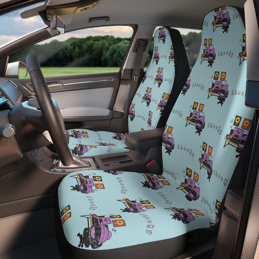 BT21 Shooky Blue Car Seat Cover Pattern Design - Identical Set of 2