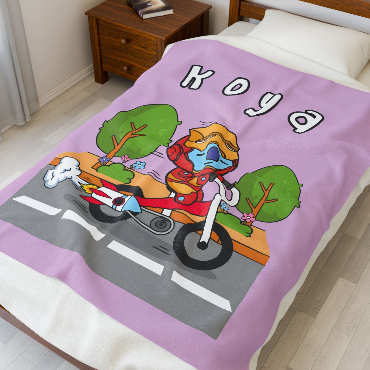 Purple Koya Blanket - BT21 Single Design