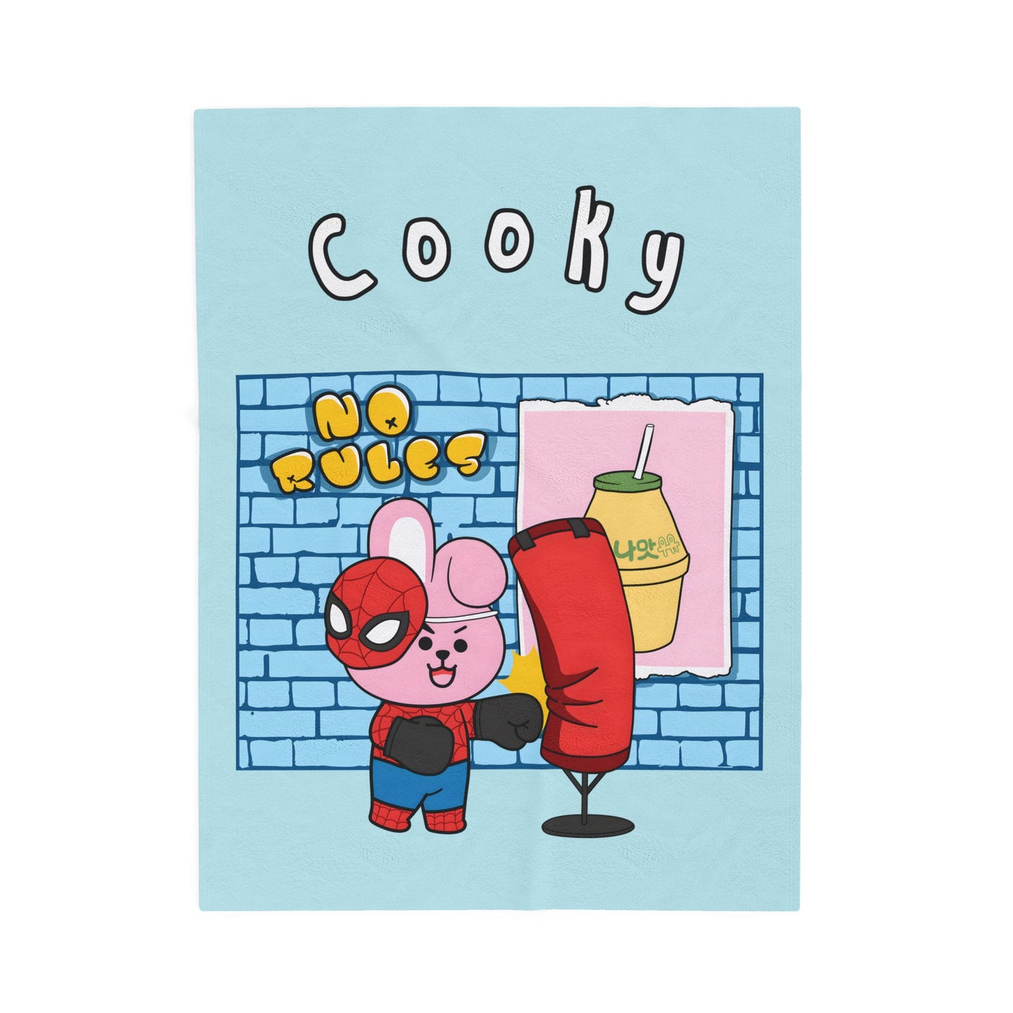 Blue Cooky Blanket - BT21 Single Design