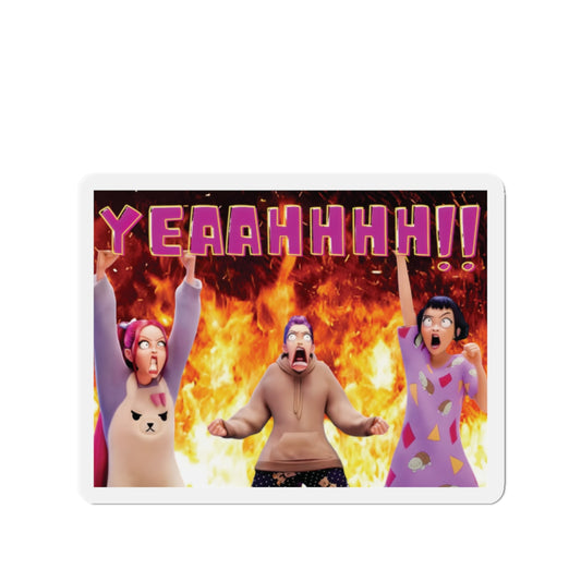 Kpop Demon Hunters Huntrix Rumi Mira Zoey Group YEAHHH Funny Face Magnet