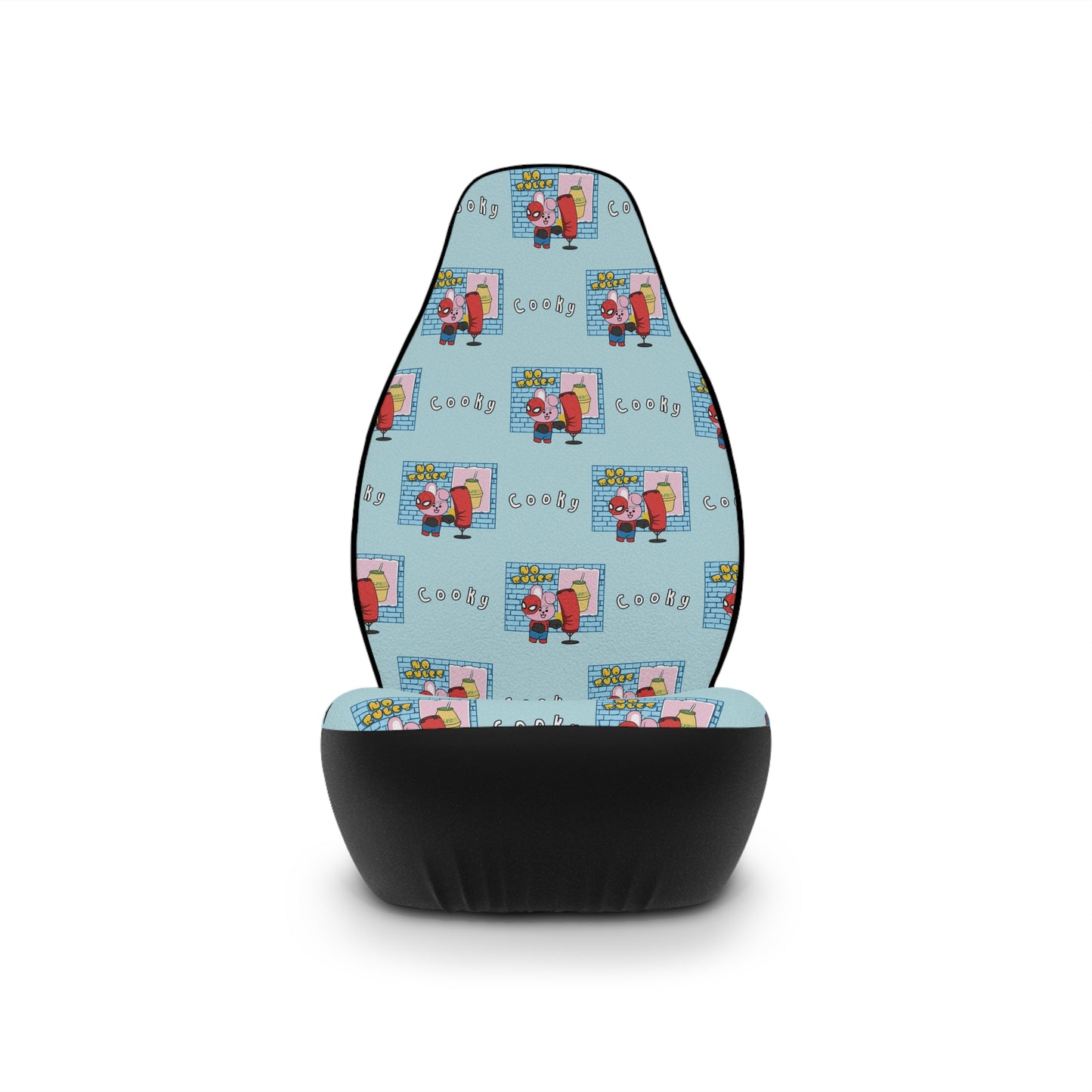 BT21 Cooky Blue Car Seat Cover Pattern Design - Identical Set of 2