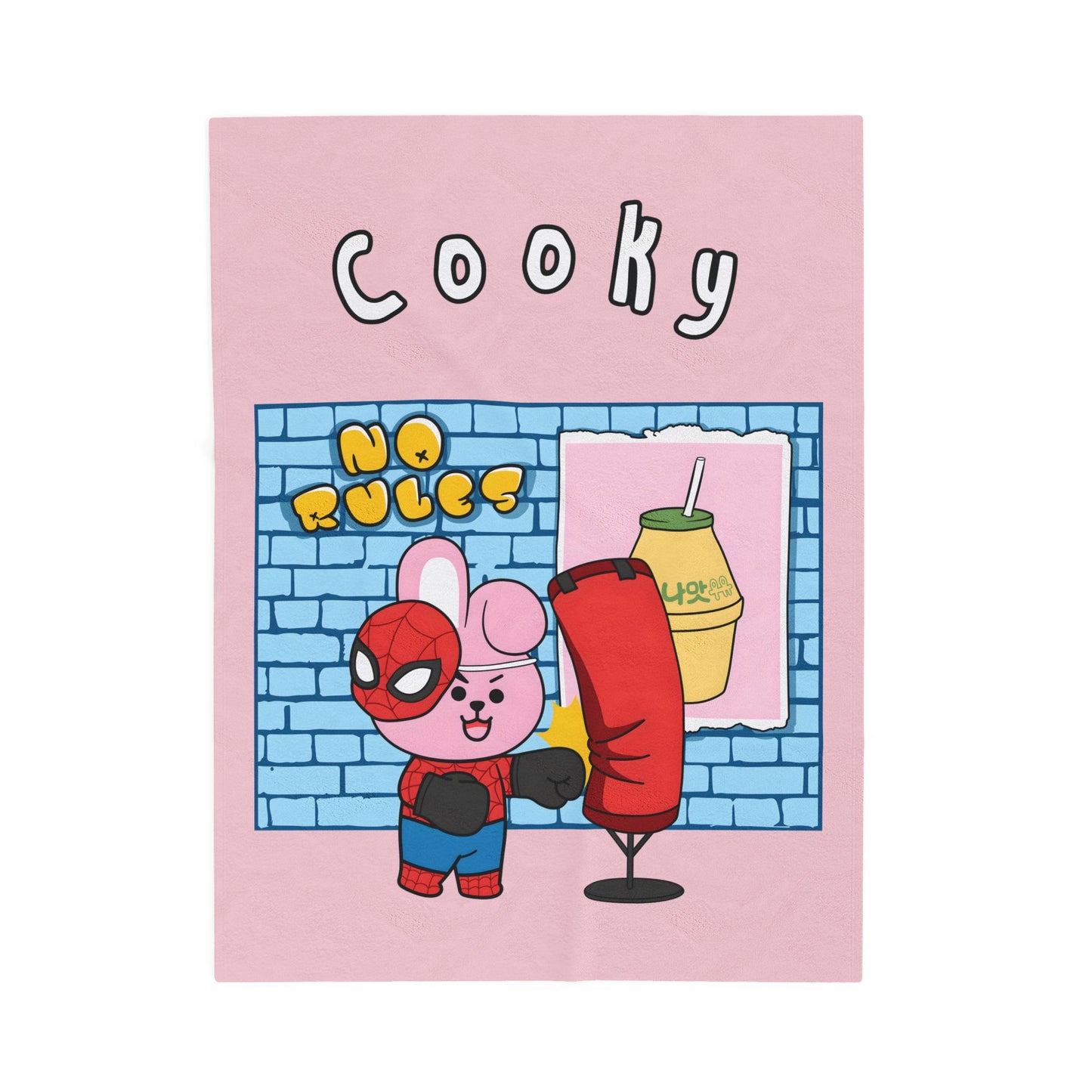 Pink Cooky Blanket - BT21 Single Design
