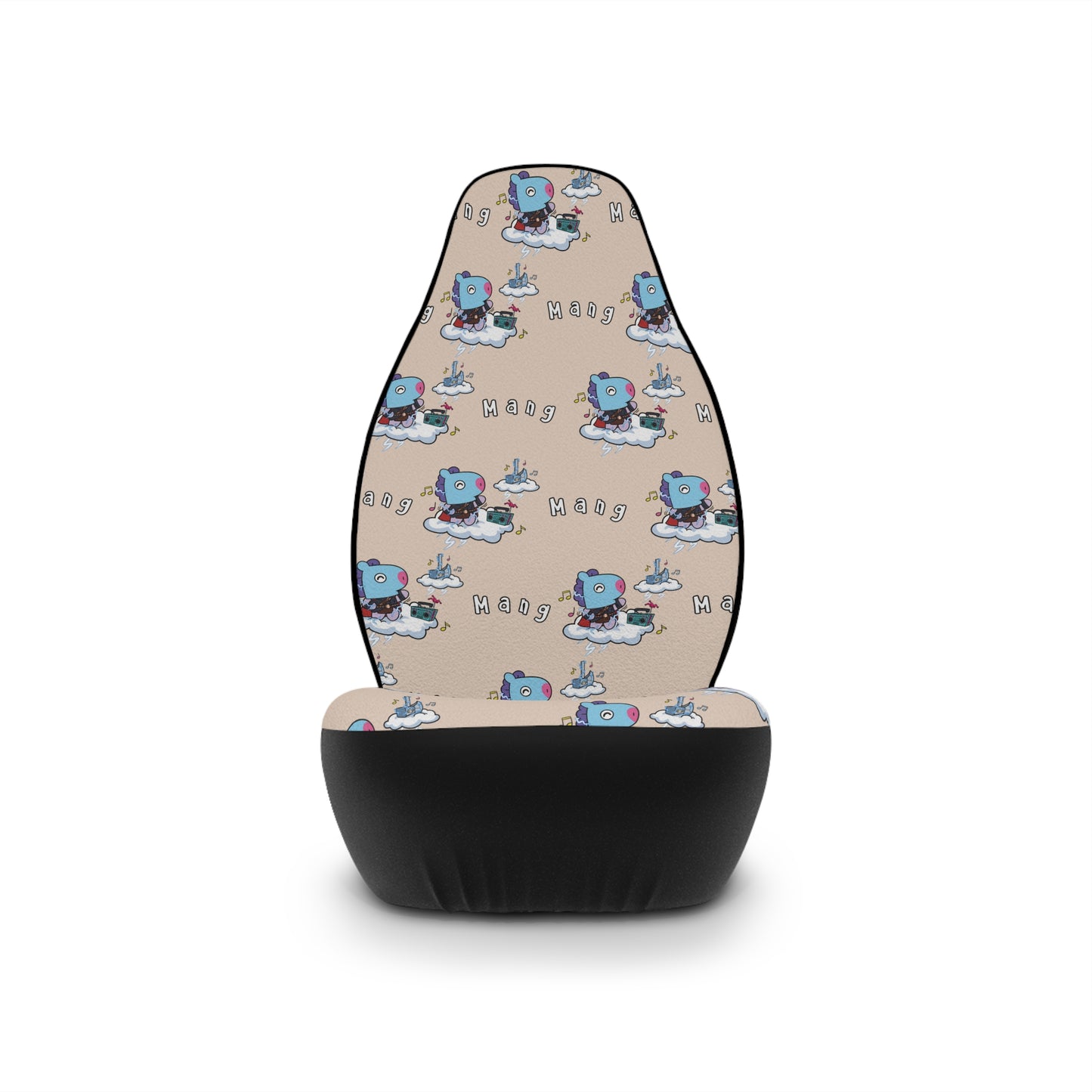BT21 Mang Beige Car Seat Cover Pattern Design - Identical Set of 2