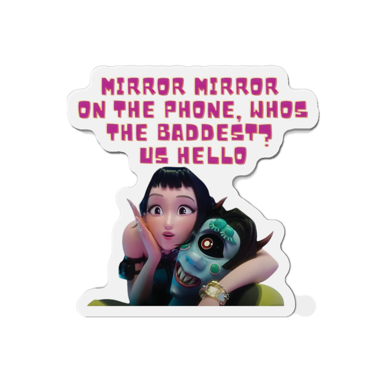 Kpop Demon Hunters Huntrix Zoey Mirror Mirror On The Phone Magnet