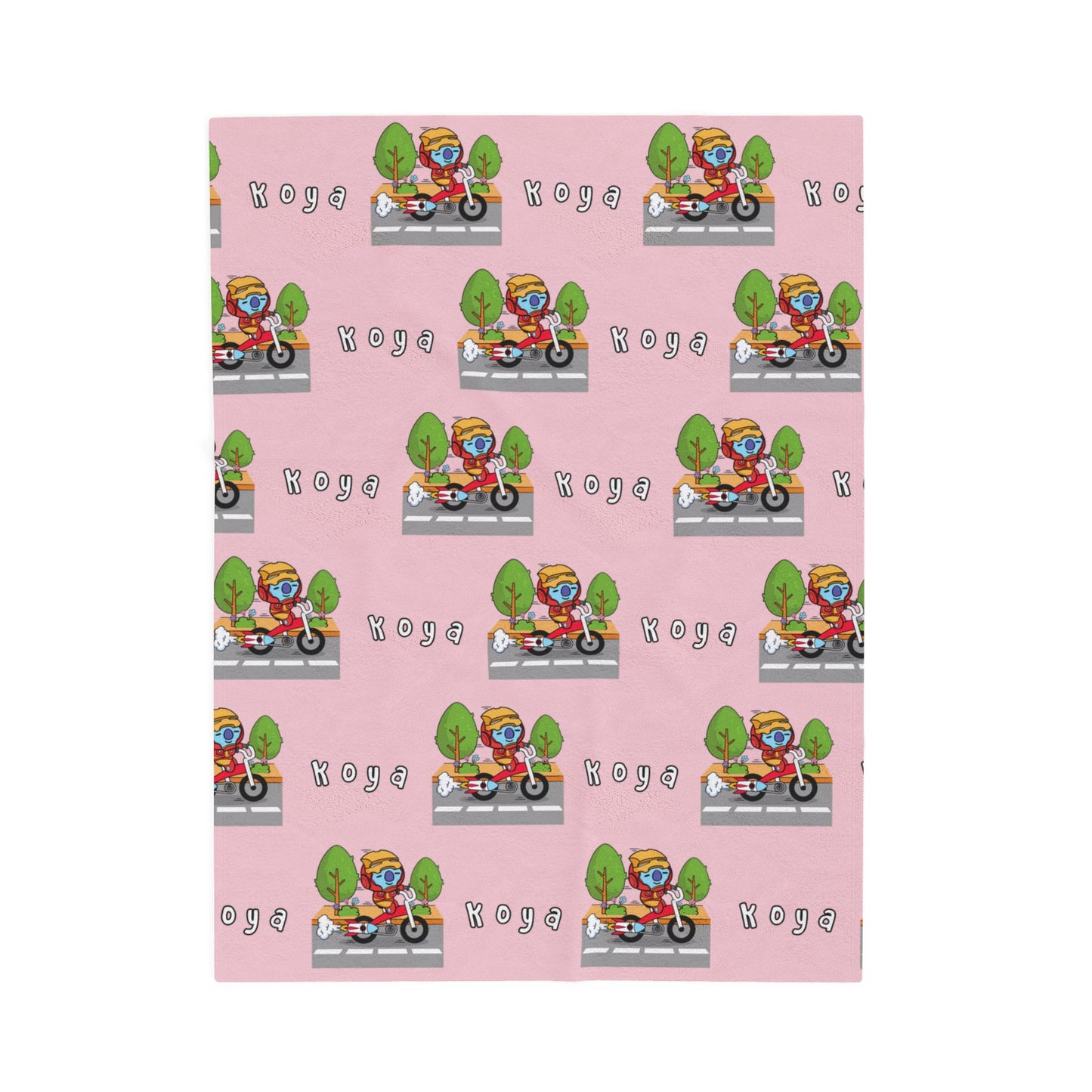 Pink Koya Blanket - BT21 Pattern Design