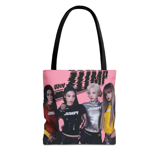 Black Pink Jump Tote Bag