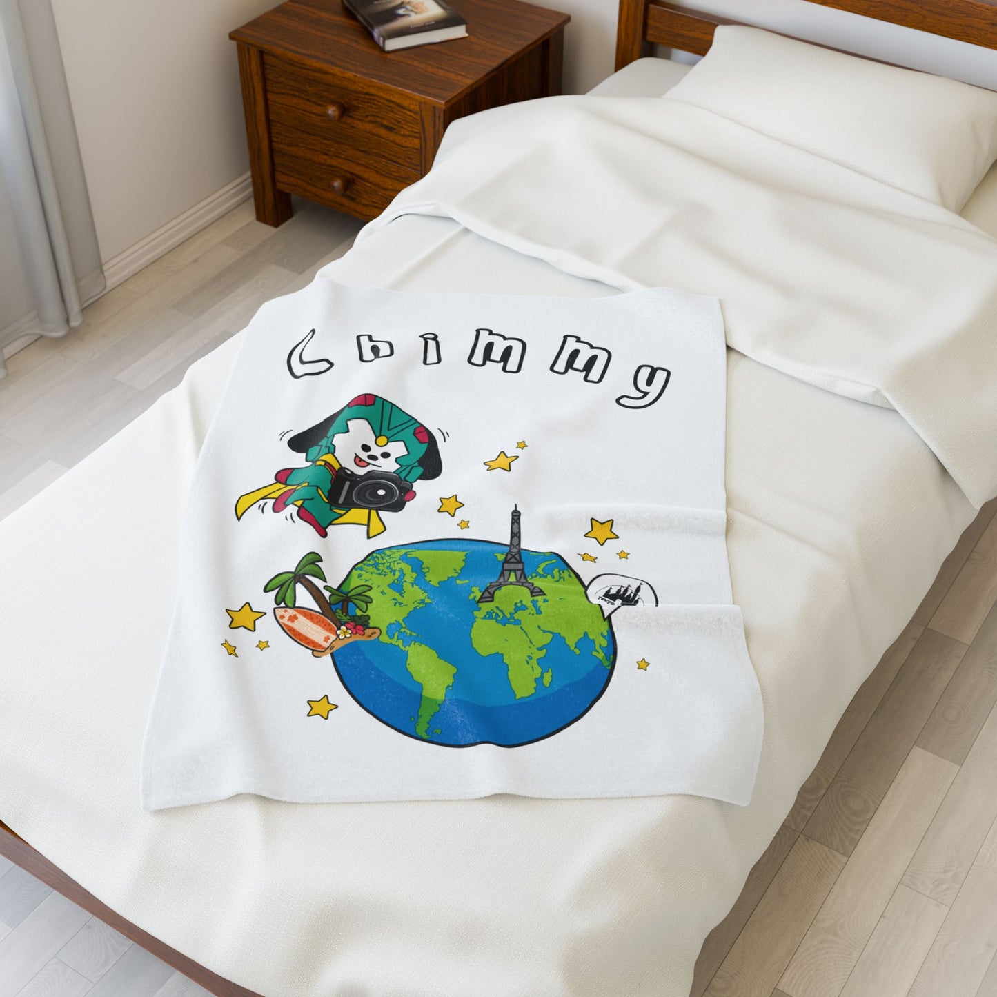 White Chimmy Blanket - BT21 Single Design