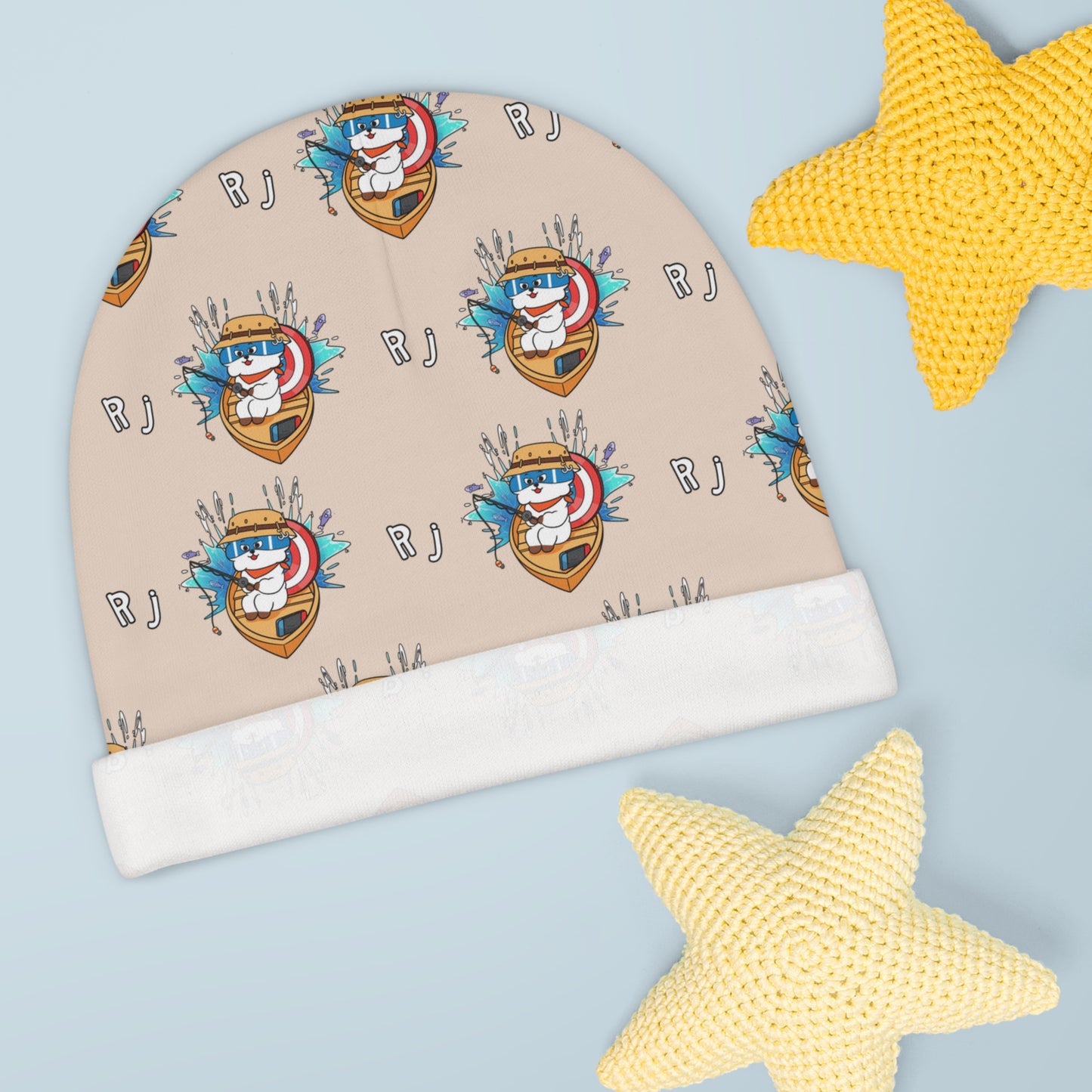 BT21 RJ Beige Baby Beanie Pattern