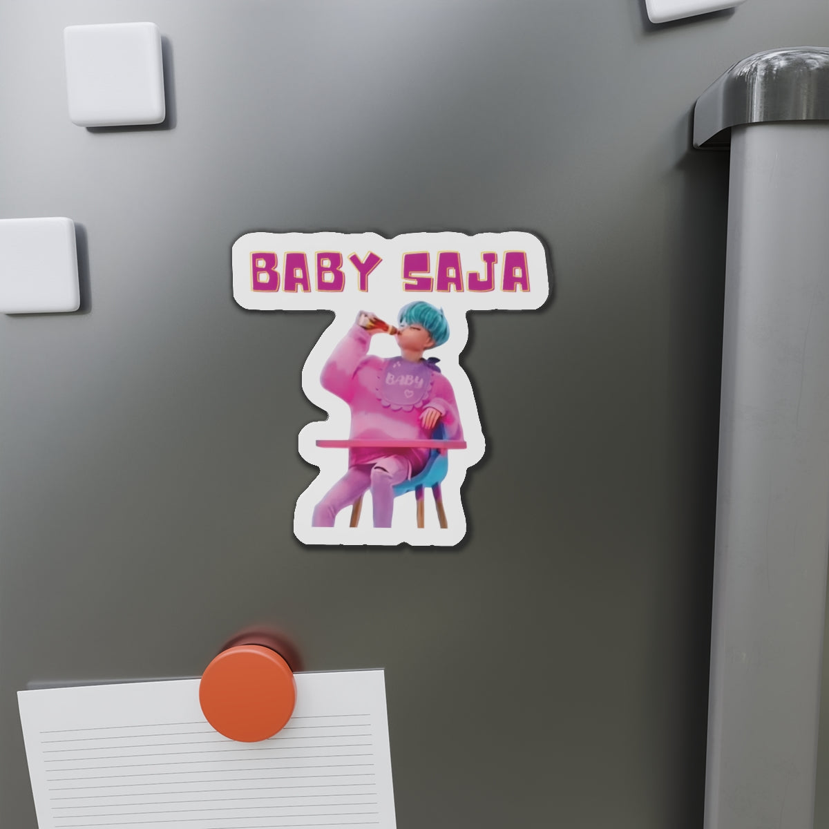 Kpop Demon Hunters Baby Saja Drinking Hot Sauce Magnet