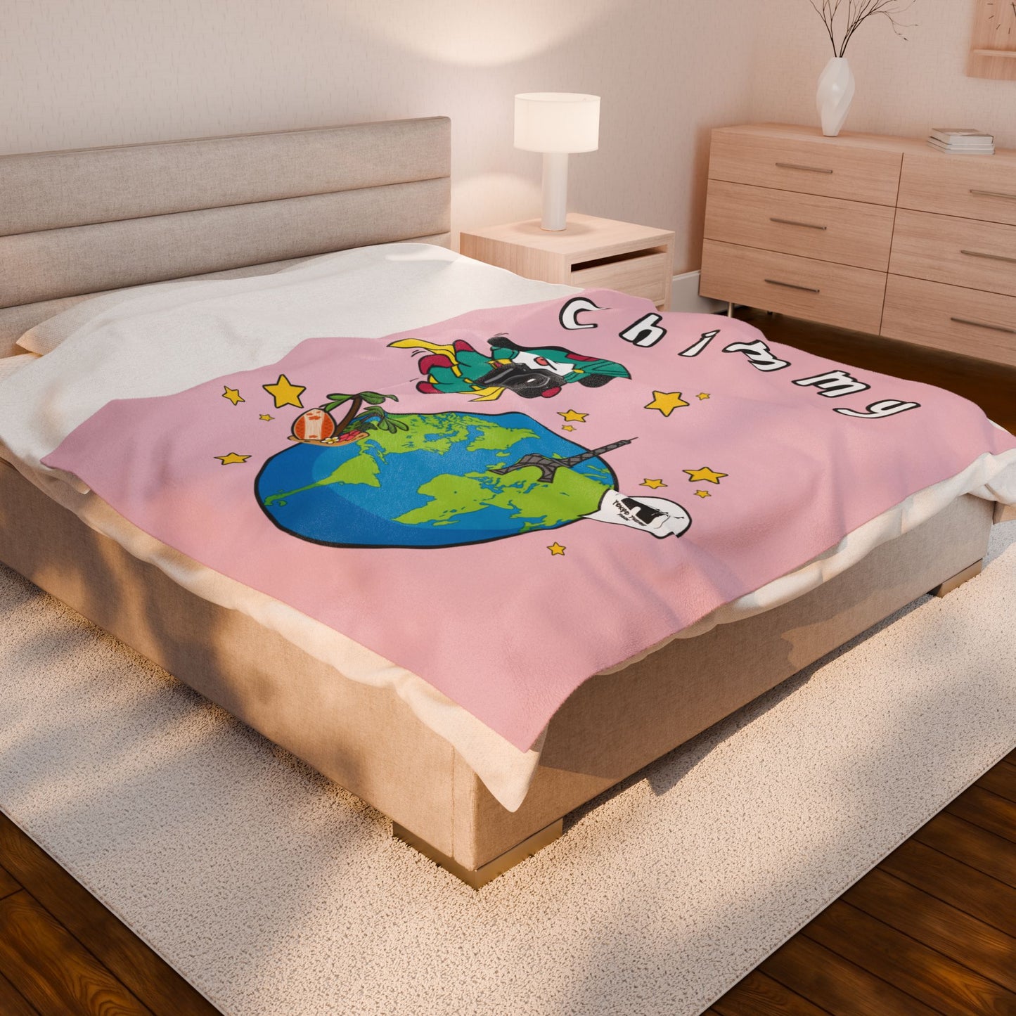 Pink Chimmy Blanket - BT21 Single Design