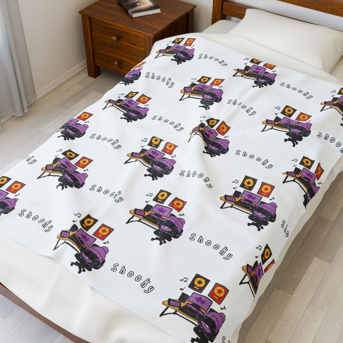 White Shooky Blanket - BT21 Pattern Design