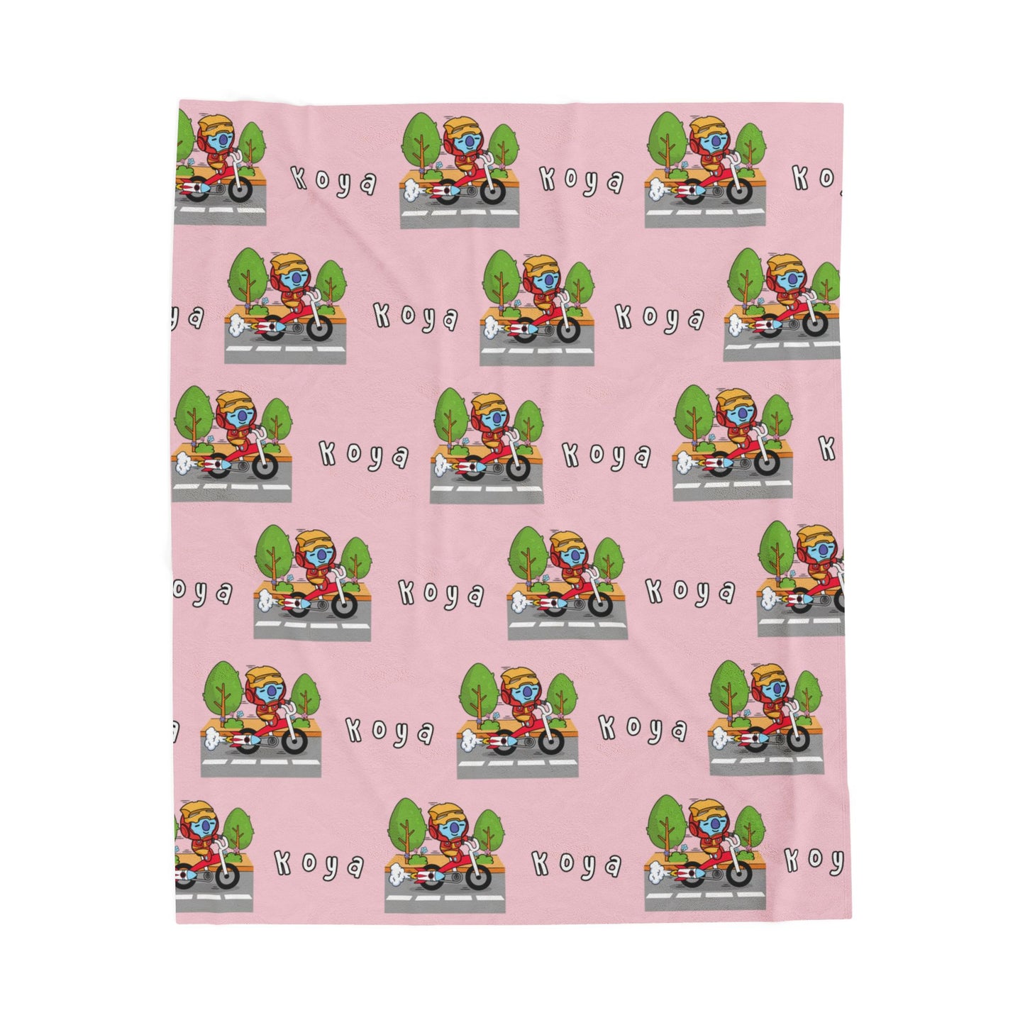 Pink Koya Blanket - BT21 Pattern Design