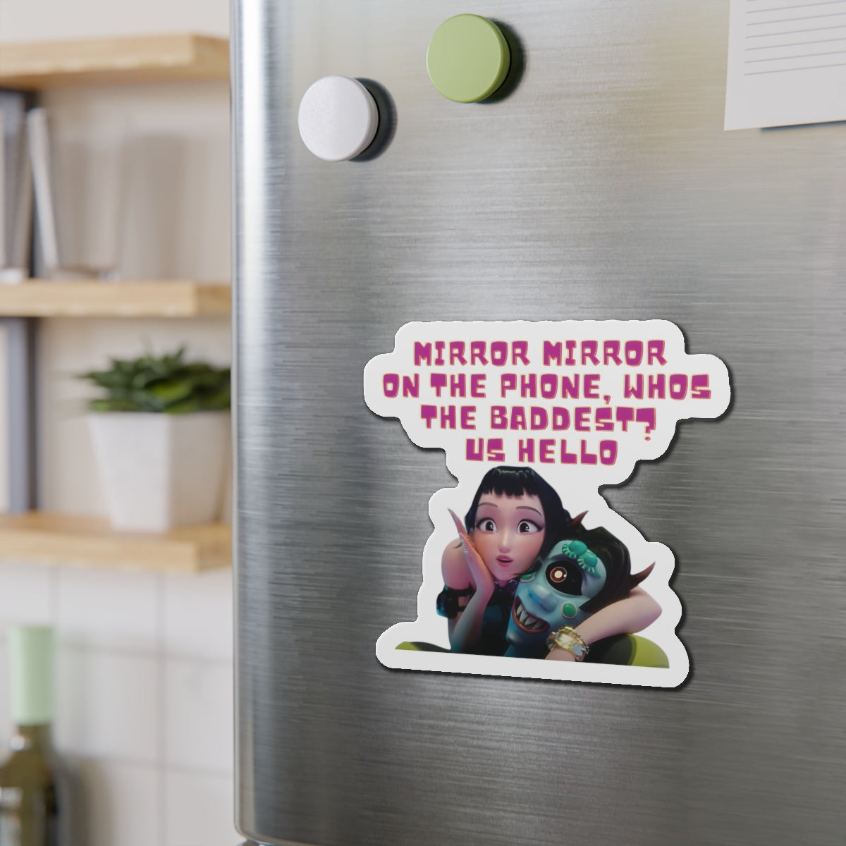 Kpop Demon Hunters Huntrix Zoey Mirror Mirror On The Phone Magnet
