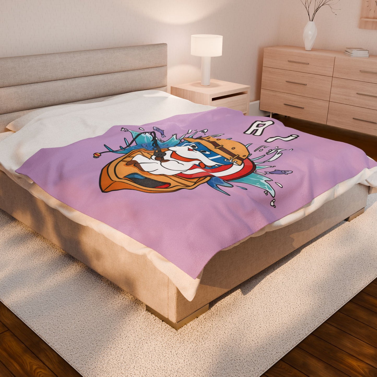 Purple RJ Blanket - BT21 Single Design