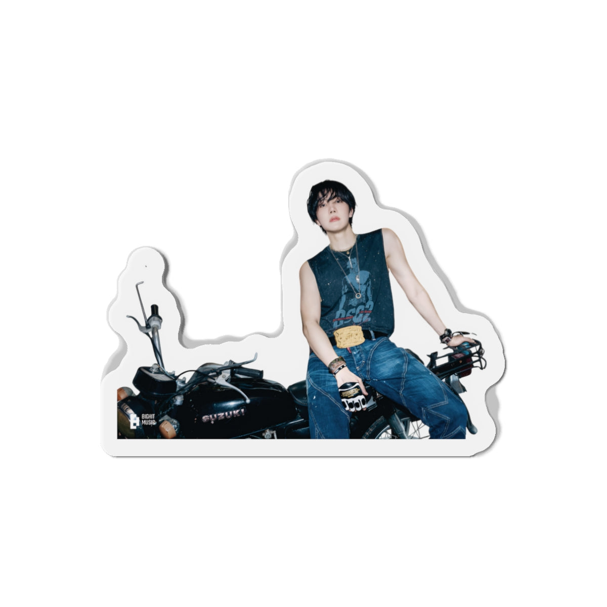 Jhope Killing It Girl Leaning Against Motorcycle Magnet