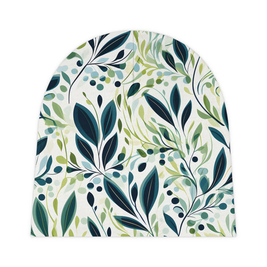 Infant Baby Beanie Botanical Design