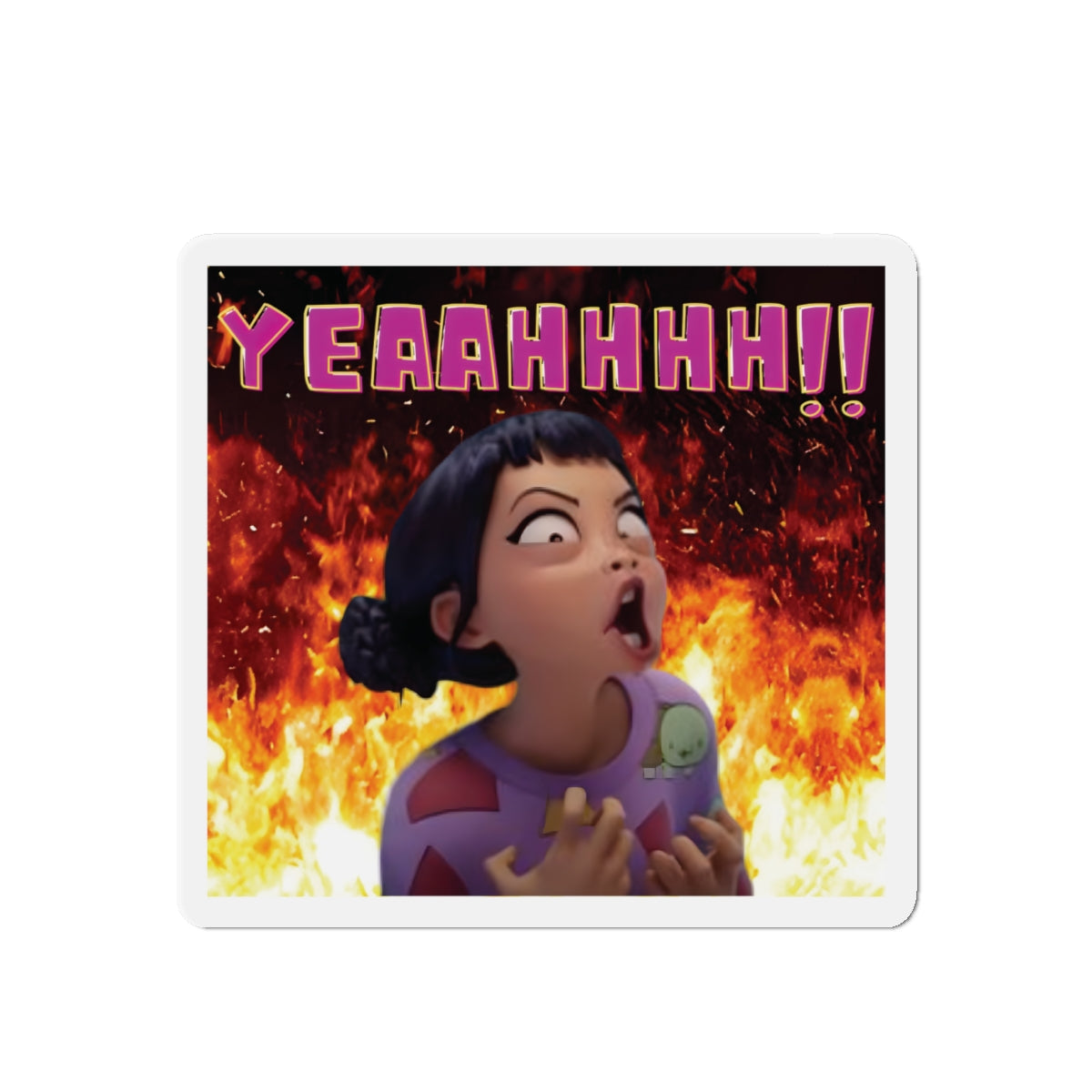 Kpop Demon Hunters Huntrix Zoey YEAHHH Funny Face Magnet Pose 2