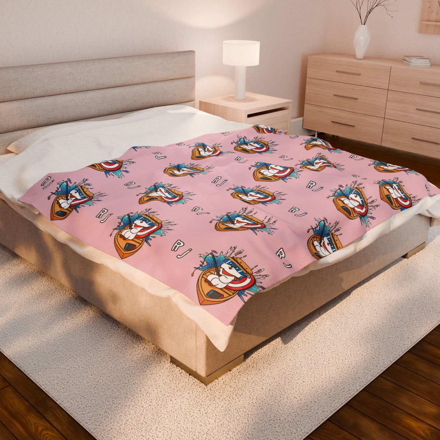Pink RJ Blanket - BT21 Pattern Design