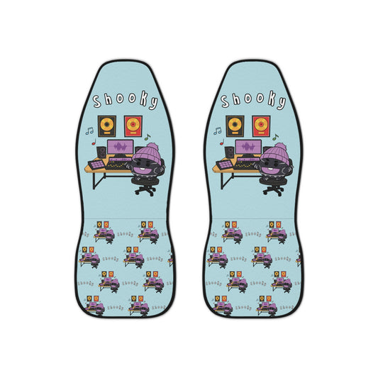BT21 Shooky Blue Car Seat Cover Single Pattern Combo Design - Identical Set of 2