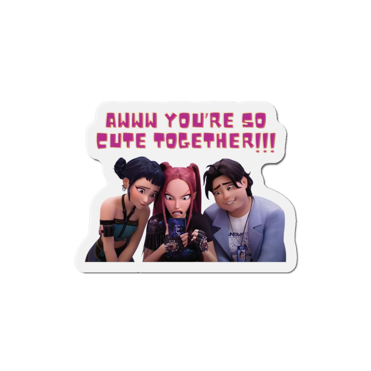 Kpop Demon Hunters Huntrix Mira Saja Boys Abby and Romance Miroabby So Cute Together Magnet