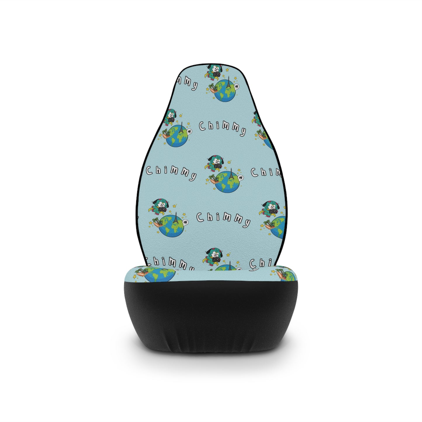 BT21 Chimmy Blue Car Seat Cover Pattern Design - Identical Set of 2