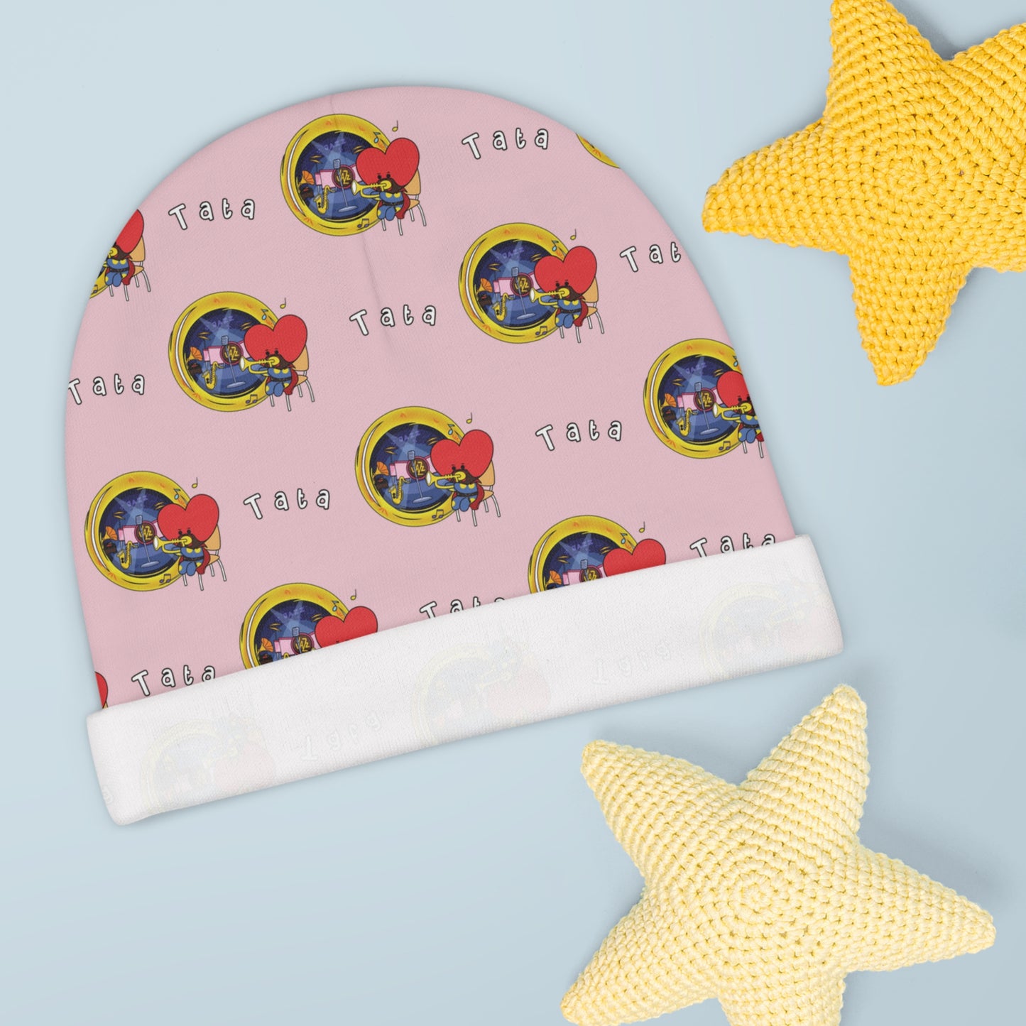 BT21 Tata Pink Baby Beanie Pattern