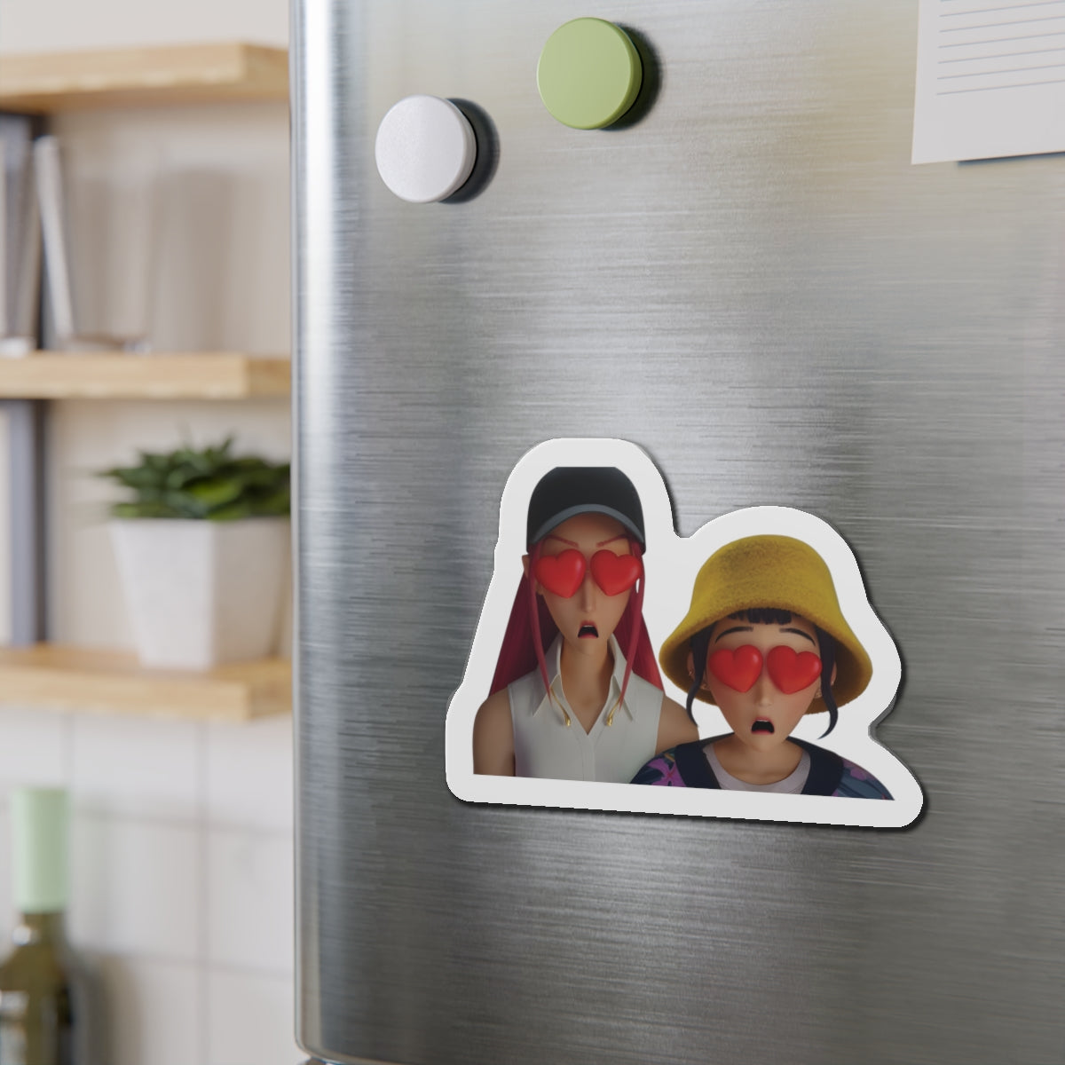 Kpop Demon Hunters Huntrix Mira And Zoey Hearts For Eyes Magnet