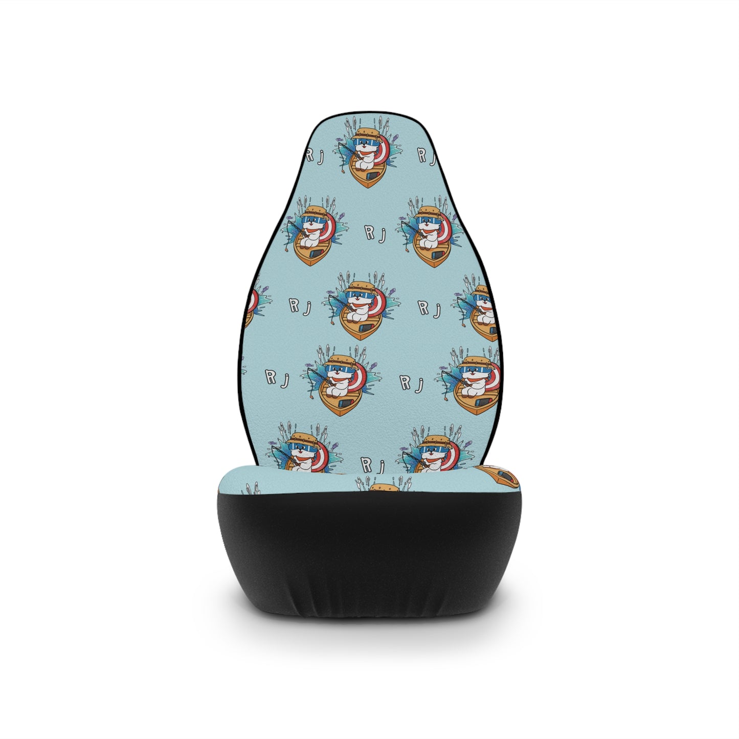 BT21 RJ Blue Car Seat Cover Pattern Design - Identical Set of 2