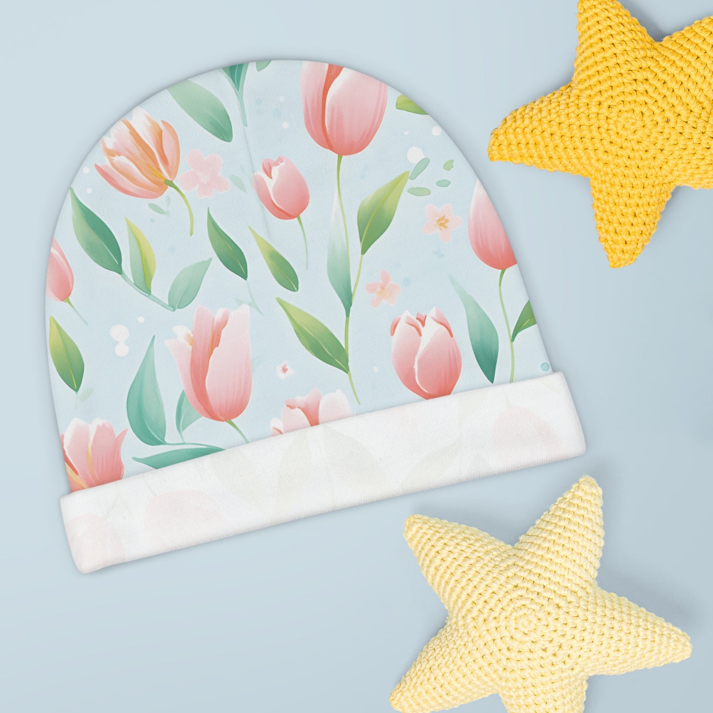 Infant Baby Beanie Hat Tulips Design