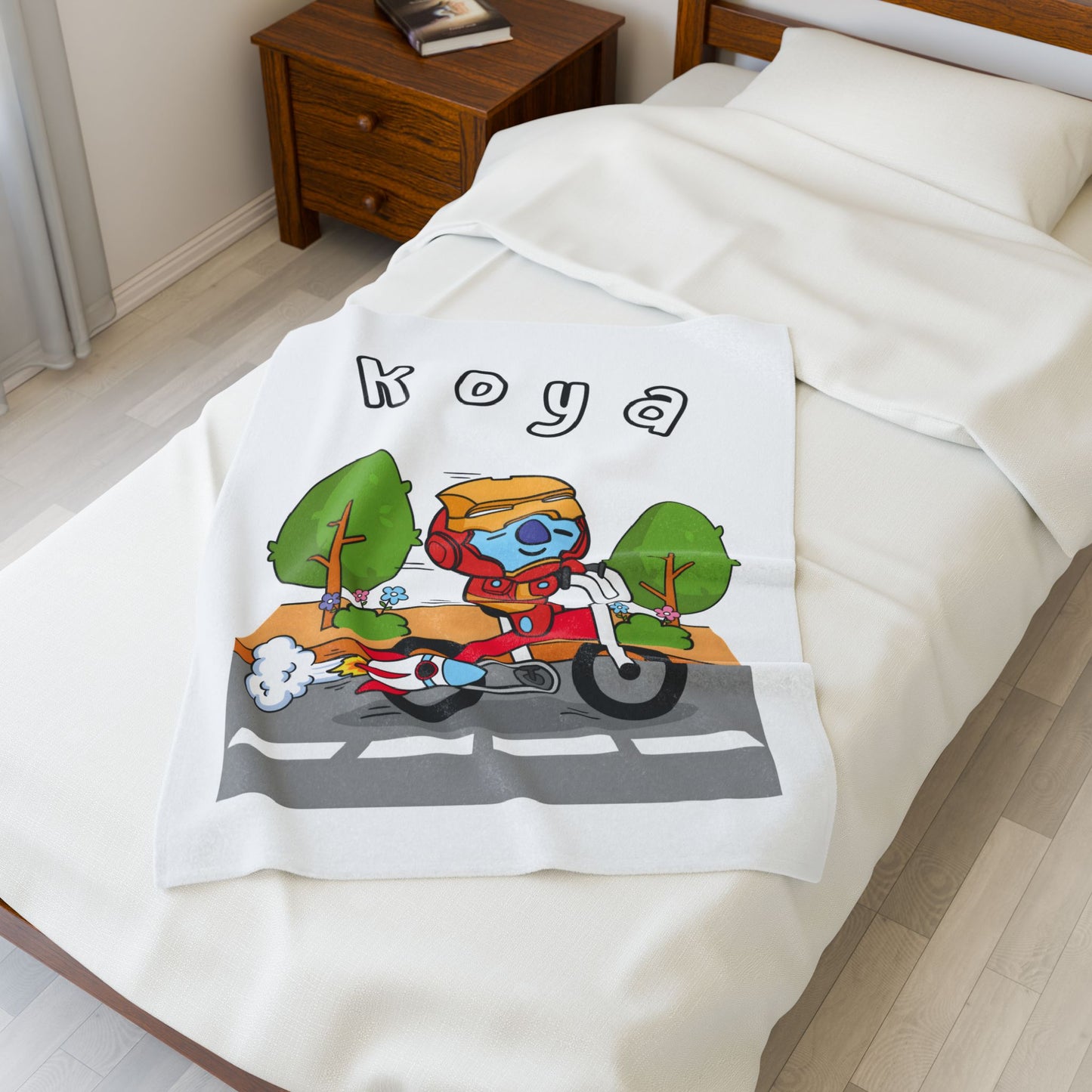 White Koya Blanket - BT21 Single Design