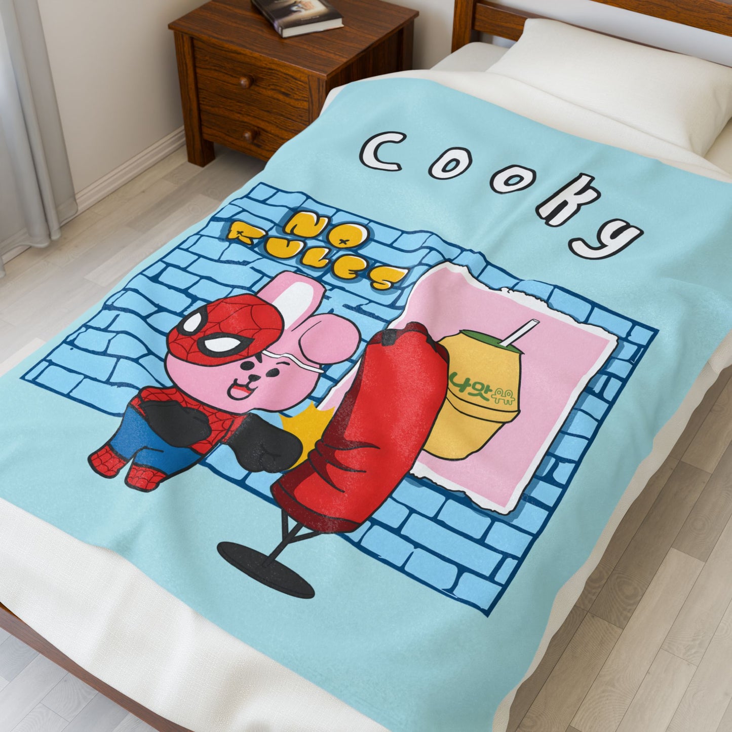 Blue Cooky Blanket - BT21 Single Design