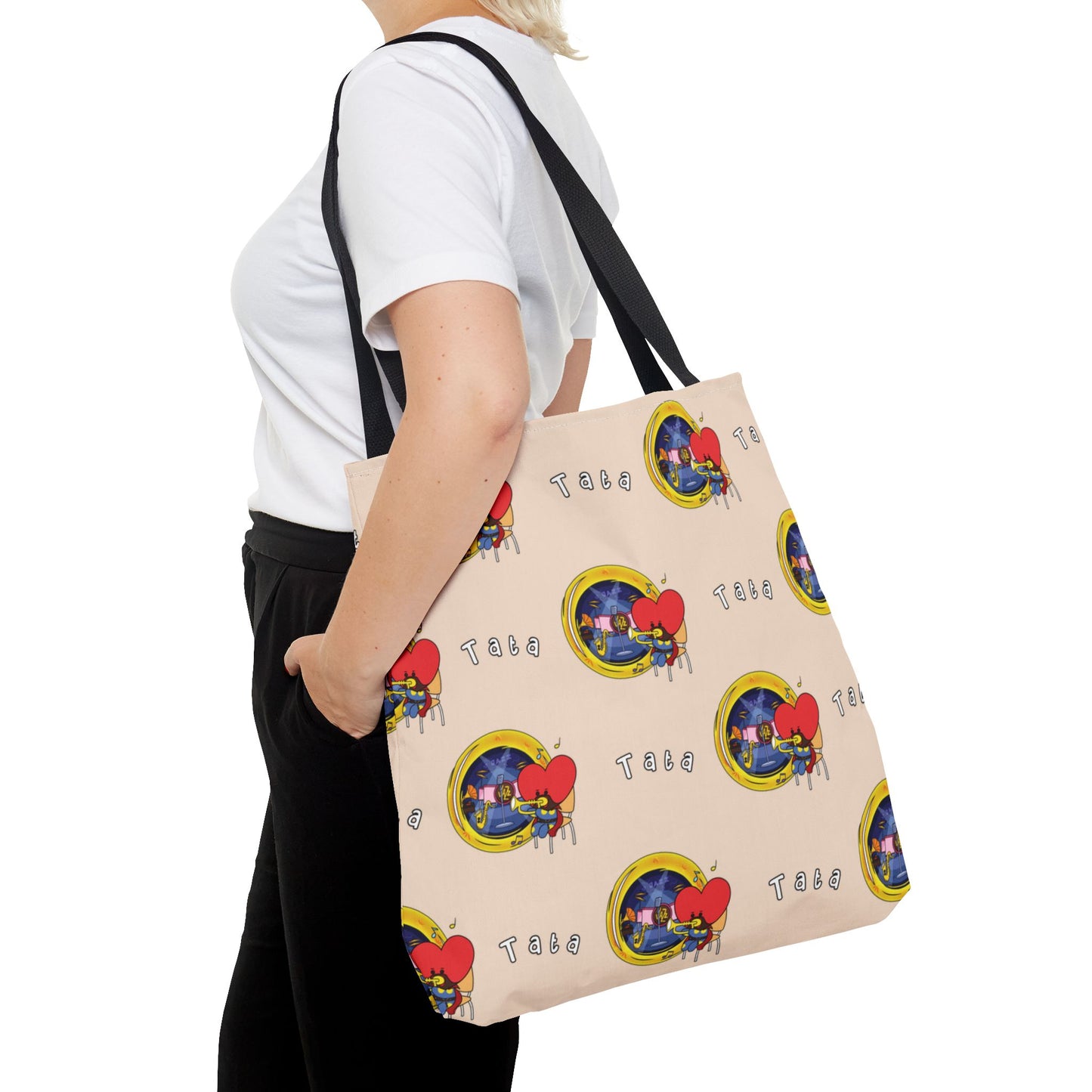 BT21 Tata Beige Tote Bag Pattern Design
