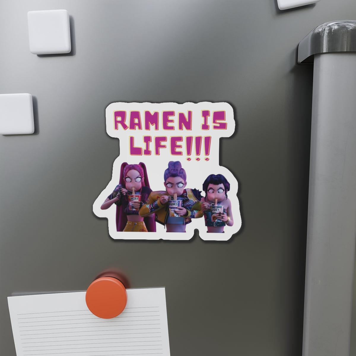 Kpop Demon Hunters Huntrix Rumi Mira Zoey Ramen Magnet