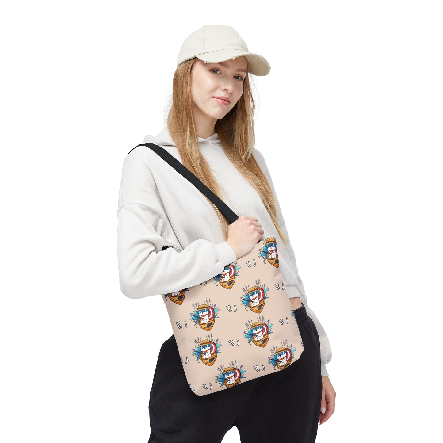 BT21 RJ Beige Tote Bag Pattern Design