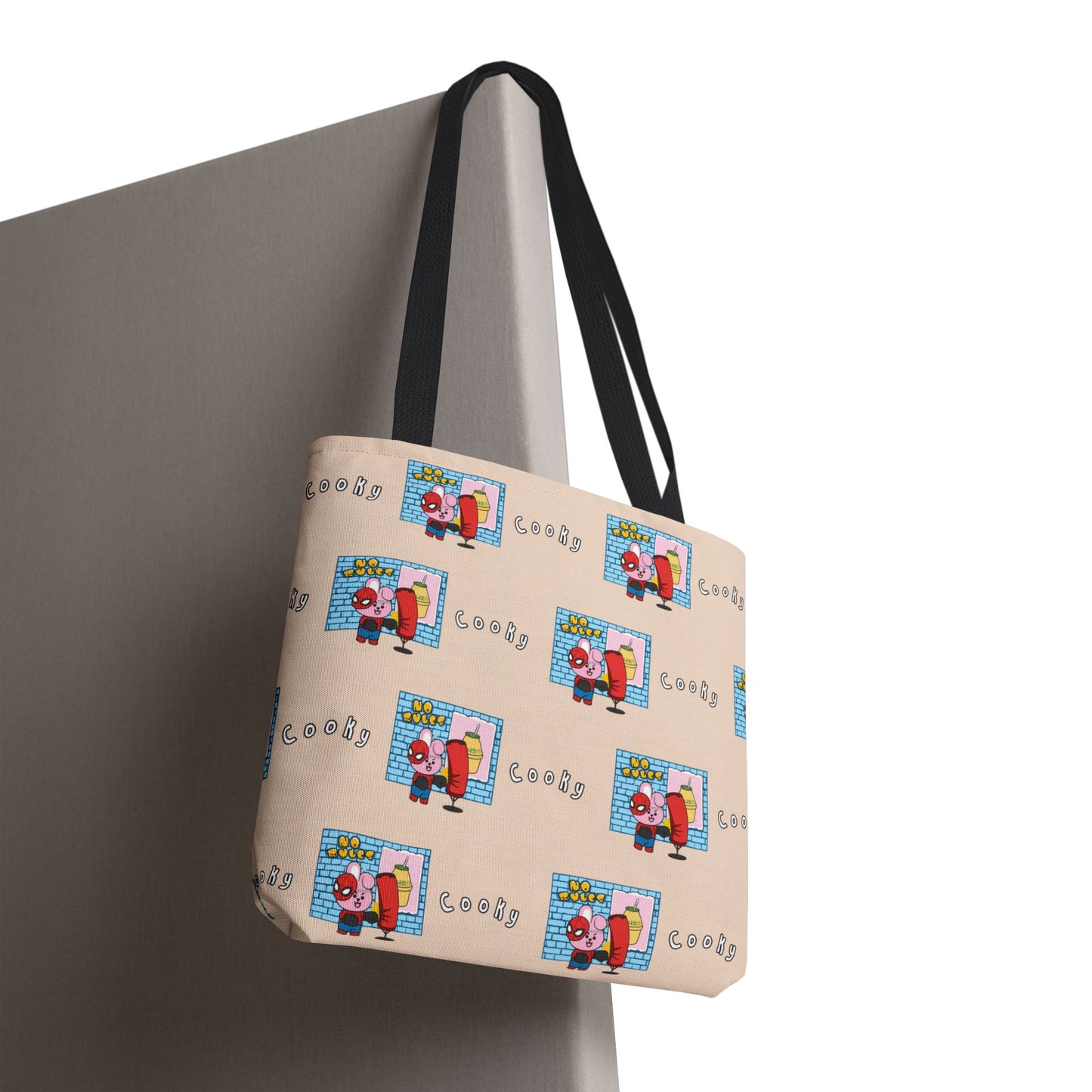 BT21 Cooky Beige Tote Bag Pattern Design