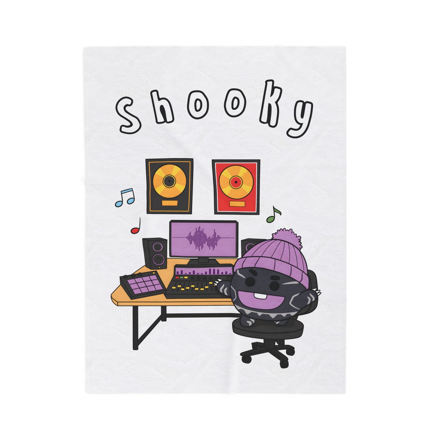 White Shooky Blanket - BT21 Single Design