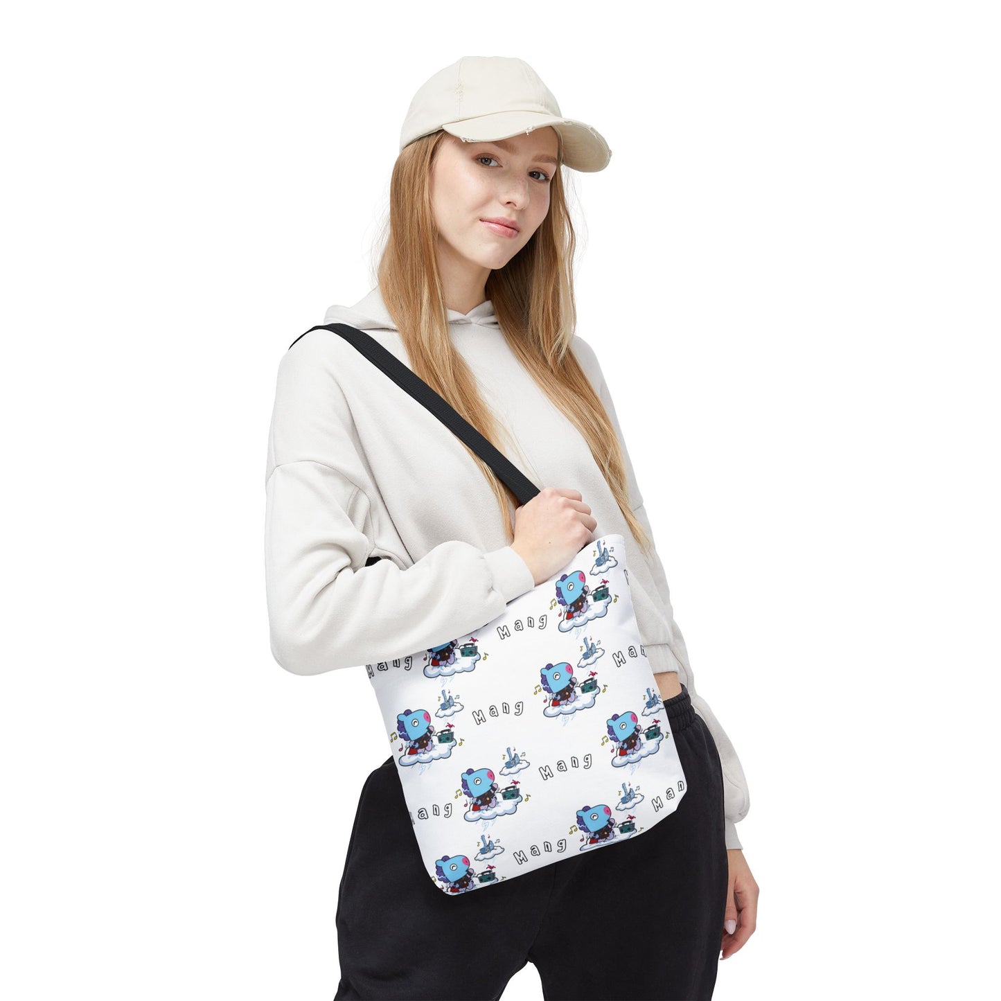 BT21 Mang White Tote Bag Pattern Design